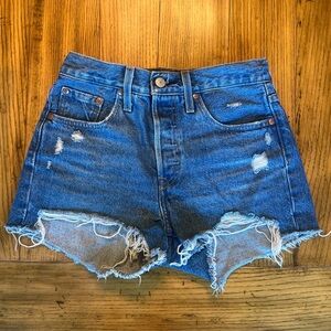Levi's Distressed Blue Jean Shorts